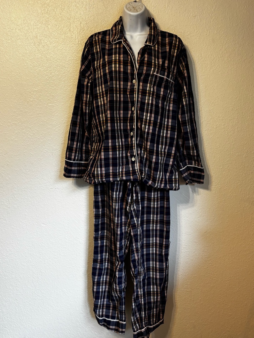 J. Crew Plaid Button Down Pajama Set Medium